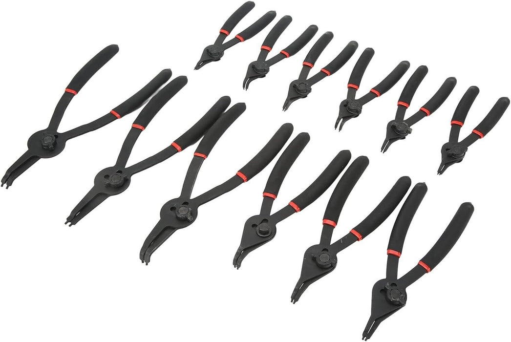 T&E Tools 12PCS Quick Change Int/Ext Circlip Plier CR-MO steel Set Made Taiwan