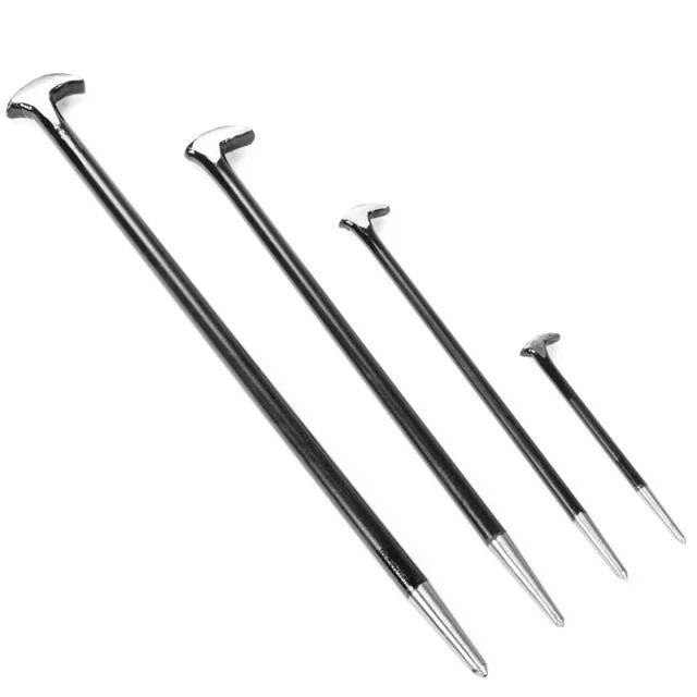 T&E Tools Roll Head Pry Solid Bar 4 Piece Set (Lady Foot Type) Made in Taiwan