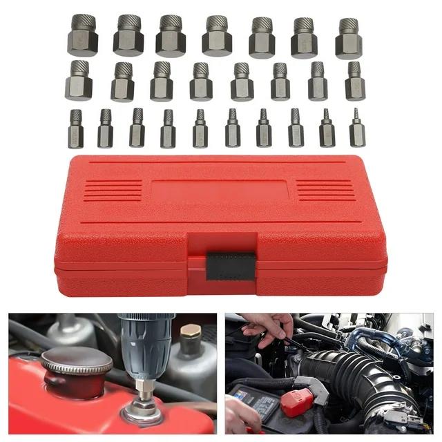 T&E Tools 25PCS Damaged Screw Extractor Set  C4150 alloy steel Easy Out Remover