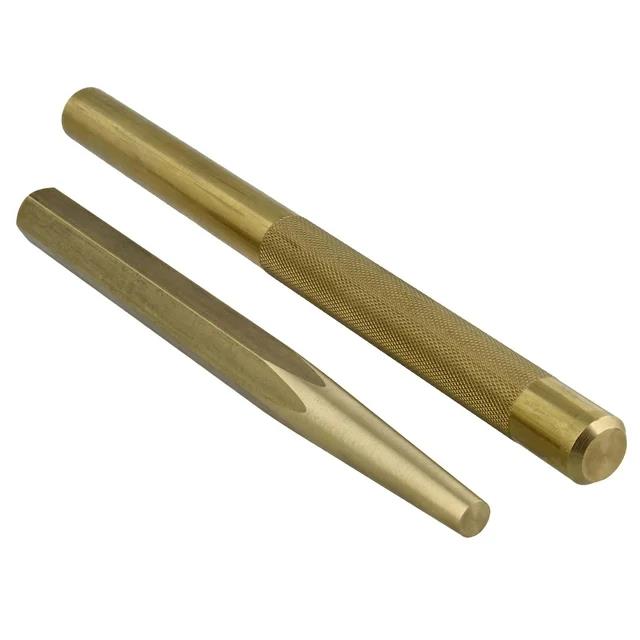 T&E Too 2PCS 19mm Large Brass Taper & Straight Punch Set Made in Taiwan Mechanic