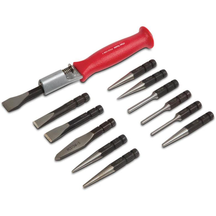 T&E Tools 13PCS Quick Interchange Punch & Chisel Set Made in Taiwan