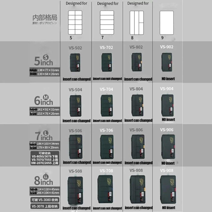 Meiho 8PC Fishing Tackle Box VS-702+VS502+VS-902+VS802 Made in Japan