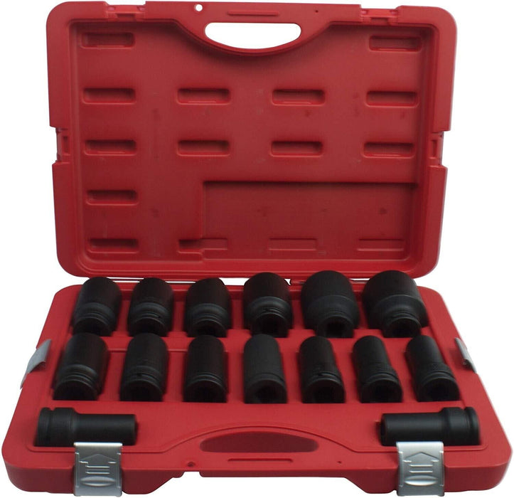 T&E Tools 15Pc. 3/4"Dr. SAE Deep Impact Socket Set 3/4"-2" Made in Taiwan