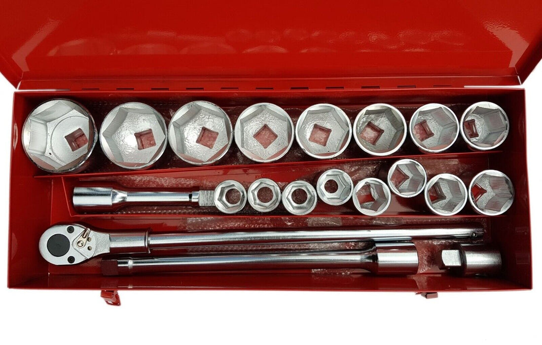 T&E Tools 27 Piece 3/4" Drive SAE/Metric Master Socket Set Made in Taiwan